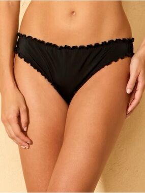 Shade & Shore Black Ruffle Bikini Bottom
